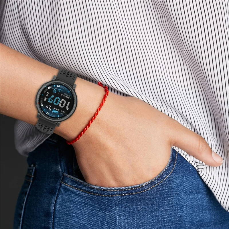 For Huami Amazfit Active Max Silicone Watch Strap Holes Design Breathable Sport Band - Orange