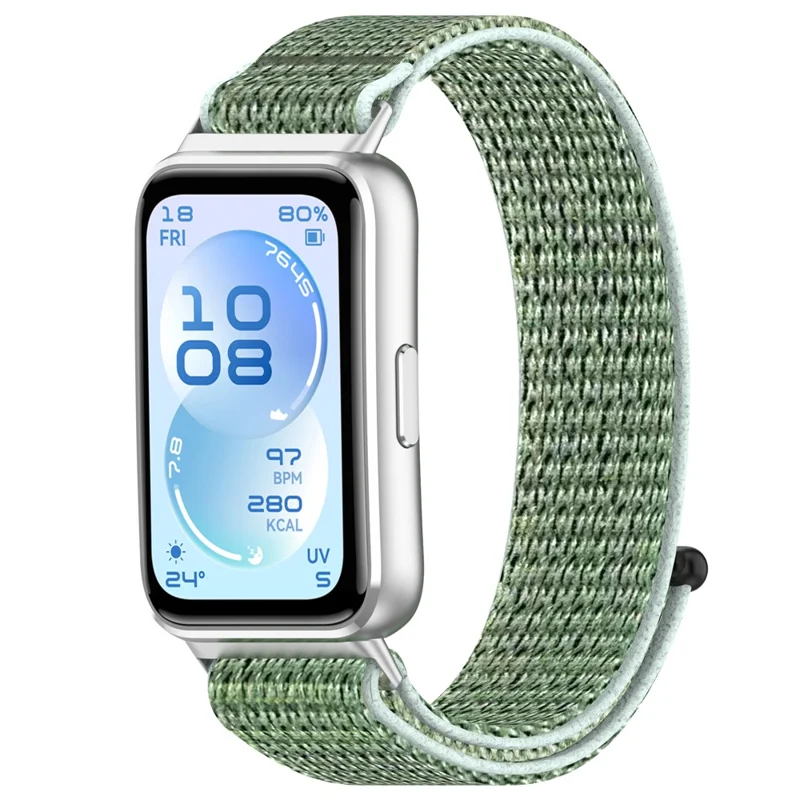 Nylon Loop Strap for Huawei Band 11 / 11 Pro / 11 NFC / 11 Pro NFC Magic Tape Sport Watch Band - Lake Green