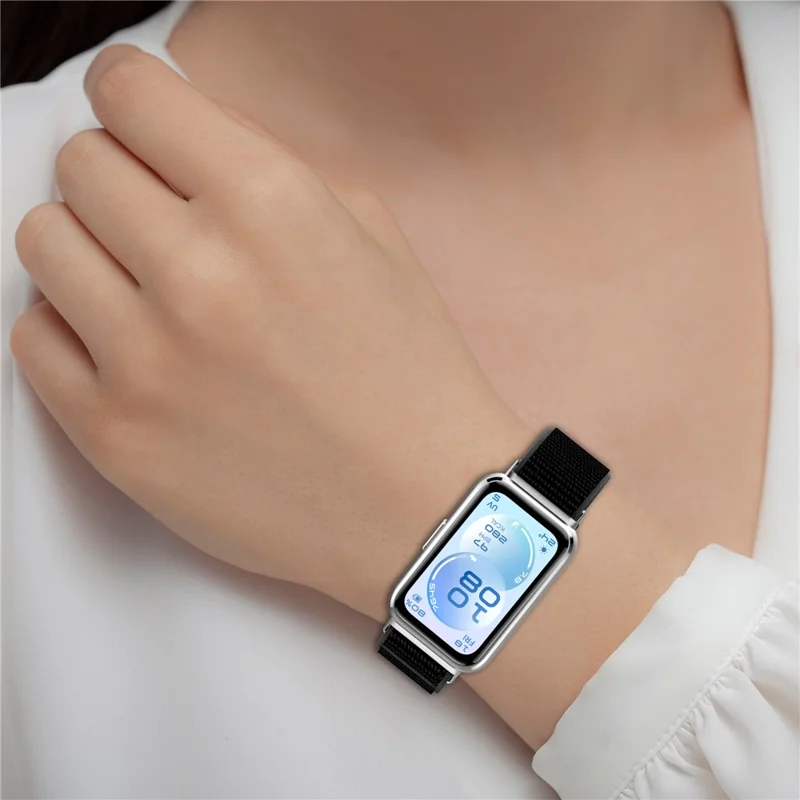 Nylon Loop Strap for Huawei Band 11 / 11 Pro / 11 NFC / 11 Pro NFC Magic Tape Sport Watch Band - Lake Green
