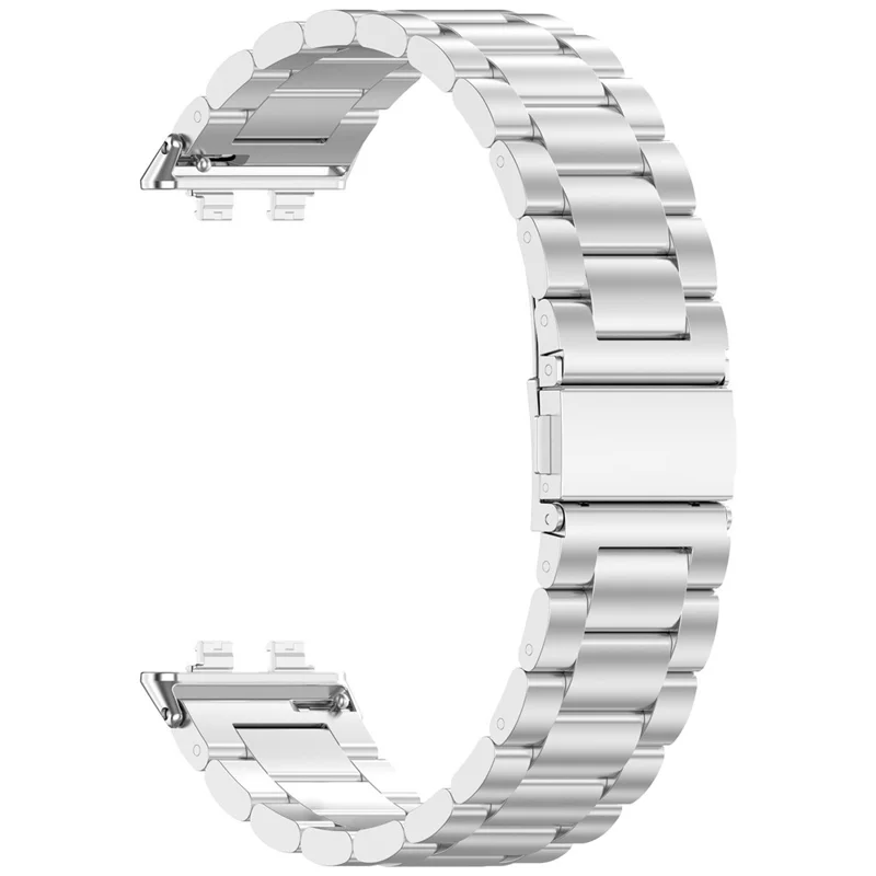 Cinturino Metallico a Tre Perle con Fibbia Farfalla per Huawei Band 11 / 11 Pro - Argento