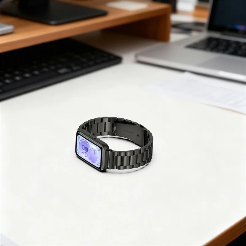 Cinturino Metallico a Tre Perle con Fibbia Farfalla per Huawei Band 11 / 11 Pro - Argento