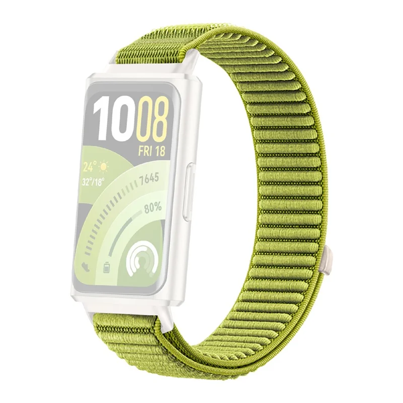 Woven Nylon Strap for Huawei Band 11 Pro  /  11 Magic Tape Watch Band Replacement Wristband - Green