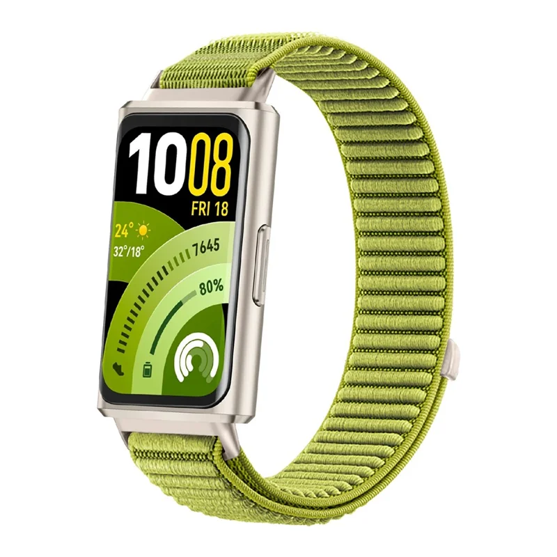 Woven Nylon Strap for Huawei Band 11 Pro  /  11 Magic Tape Watch Band Replacement Wristband - Green
