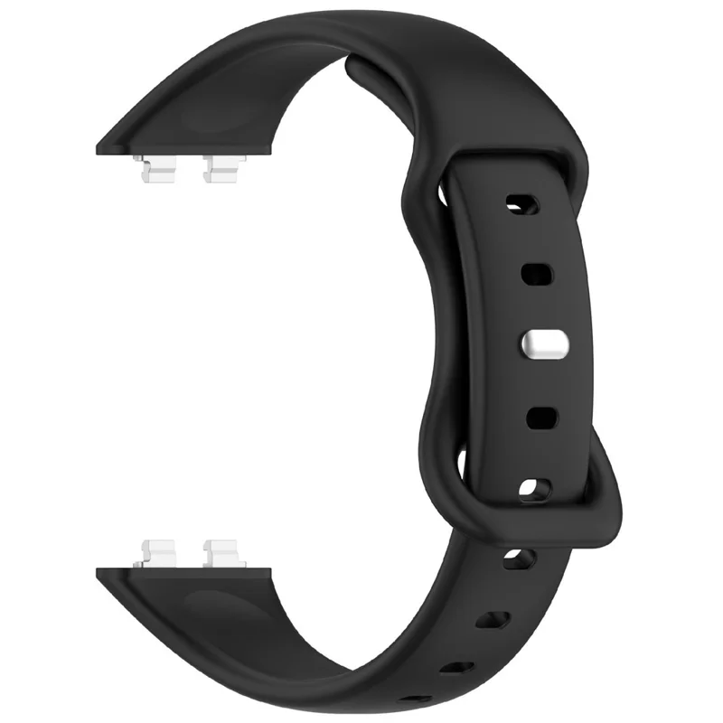 Silicone Watch Band for Huawei Band 11  /  11 Pro  /  11 NFC Wristband Multi-Hole Adjustable Replacement - Black