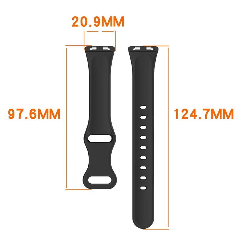 Silicone Watch Band for Huawei Band 11  /  11 Pro  /  11 NFC Wristband Multi-Hole Adjustable Replacement - Black