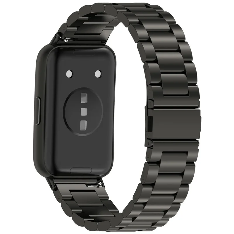 Bracelet de montre pour Huawei Band 11 / 11 Pro / 11 NFC / 11 Pro NFC, bracelet de rechange en acier inoxydable à trois perles avec outil - Noir