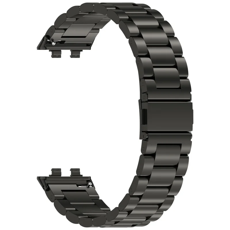 Bracelet de montre pour Huawei Band 11 / 11 Pro / 11 NFC / 11 Pro NFC, bracelet de rechange en acier inoxydable à trois perles avec outil - Noir