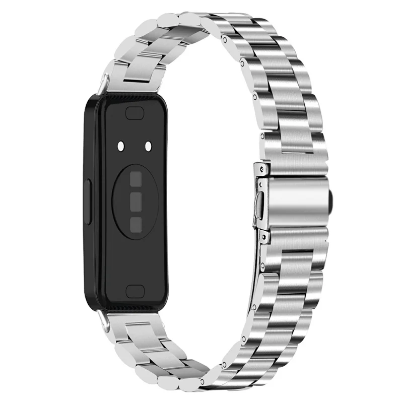 För Huawei Band 11 / 11 Pro Urband Stål 3-Pärles Metallband - Silver