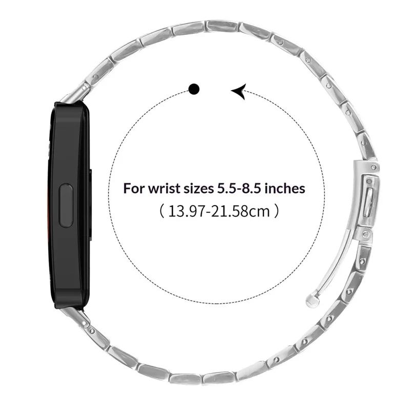 For Huawei Band 11 / 11 Pro Bat Design Watch Strap Stainless Steel Adjustable Band with Folding Clasp - Silver