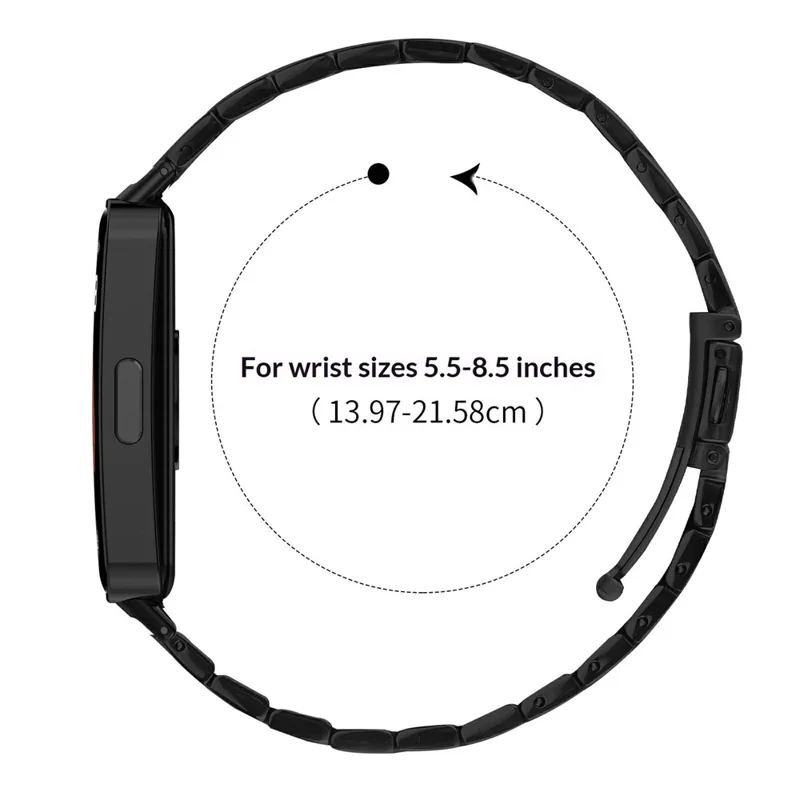 For Huawei Band 11 / 11 Pro Bat Design Electroplate Color Watch Strap Stainless Steel Adjustable Band with Folding Clasp - Black