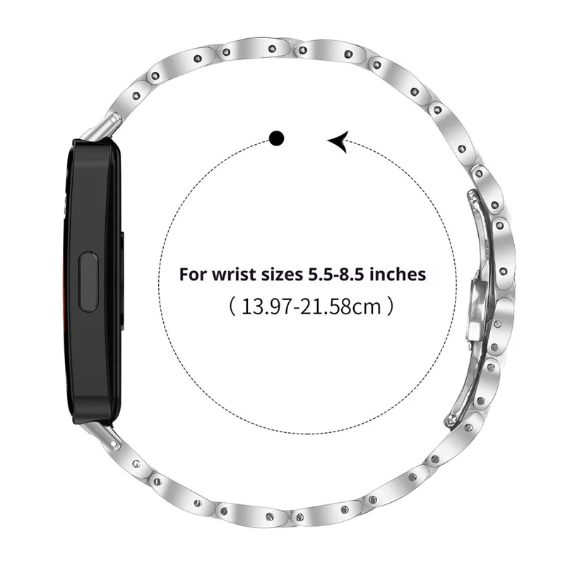 For Huawei Band 11 / 11 Pro Watch Band Butterfly Clasp Stainless Steel Strap - Silver