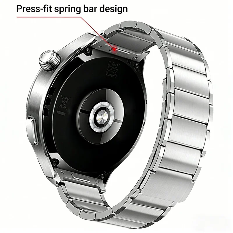 For Huawei Watch 4 Pro Magnetisk Urtejp i Råstål, Metalbånd med Tryk- og Hurtigfrigørelsesforbindelse - Titan