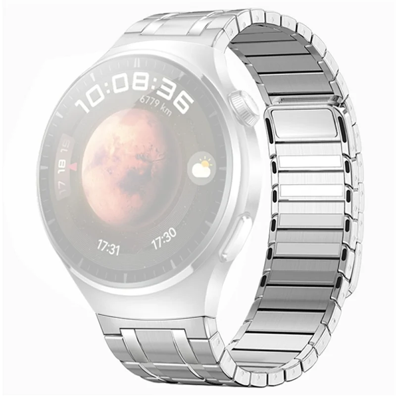 For Huawei Watch 4 Pro Stainless Steel Band Magnetic Quick Release Metal Watch Strap - Titanium