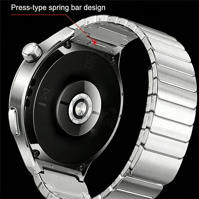 For Huawei Watch 4 Pro Stainless Steel Band Magnetic Quick Release Metal Watch Strap - Titanium