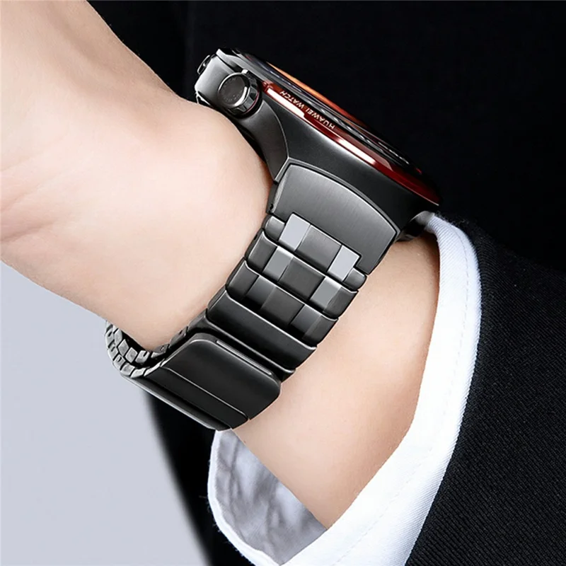 For Huawei Watch 4 Pro Stainless Steel Band Magnetic Quick Release Metal Watch Strap - Titanium