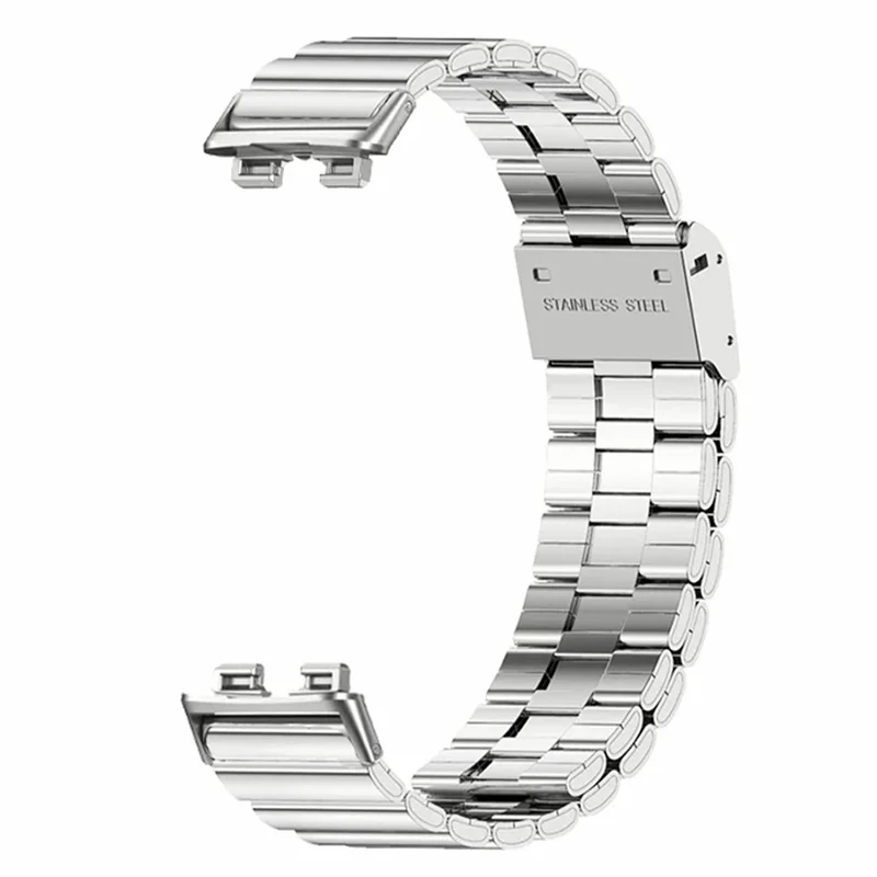 Bamboo Link Strap for Huawei Band 11 Pro NFC / 11 NFC / 11 Pro / 11 Stainless Steel Metal Watch Band Replacement - Silver
