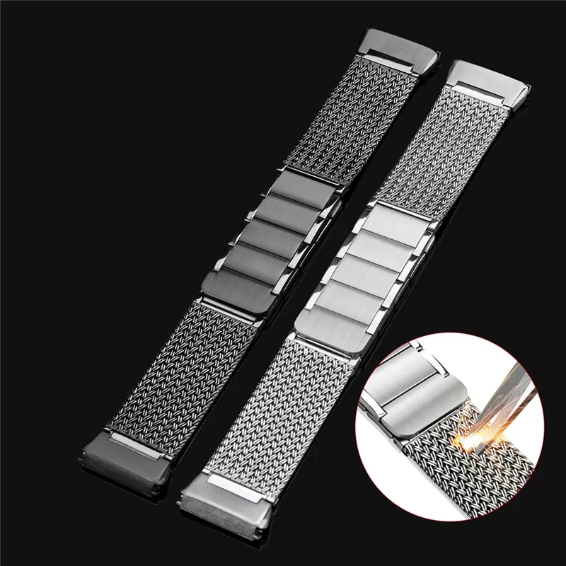 For Huawei Watch GT 6 Pro 46mm Press-type Spring Bar Strap Magnetic Stainless Steel Watch Band - Titanium Grey