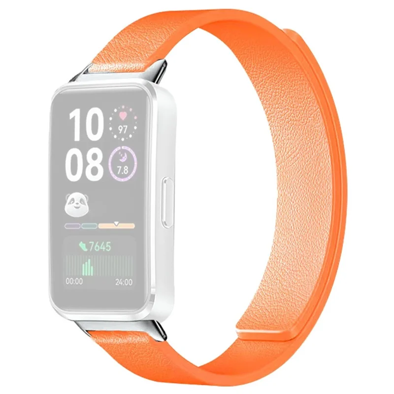 Silicone Magnetic Strap for Huawei Band 11 Pro NFC / 11 NFC / 11 Pro / 11 Litchi Texture Watch Band - Orange
