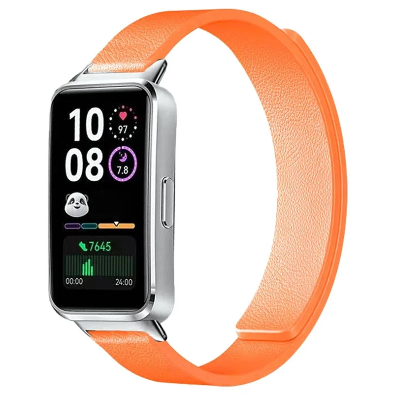 Silicone Magnetic Strap for Huawei Band 11 Pro NFC / 11 NFC / 11 Pro / 11 Litchi Texture Watch Band - Orange