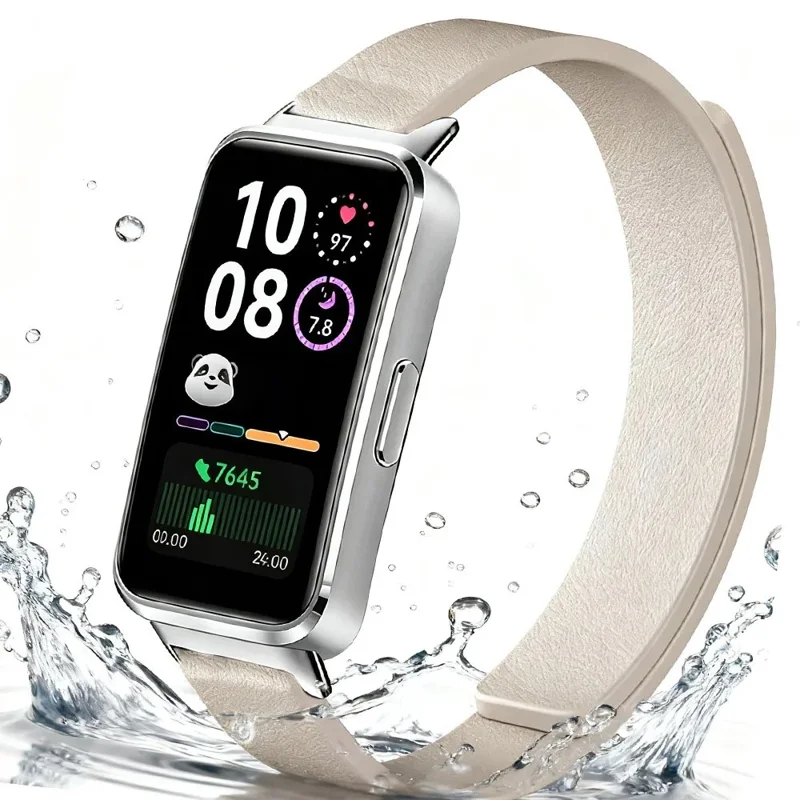 Silicone Magnetic Strap for Huawei Band 11 Pro NFC / 11 NFC / 11 Pro / 11 Litchi Texture Watch Band - Orange