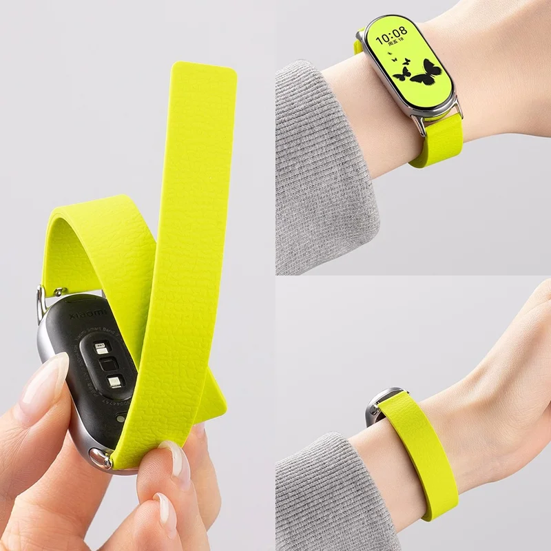 Silicone Magnetic Strap for Huawei Band 11 Pro NFC / 11 NFC / 11 Pro / 11 Litchi Texture Watch Band - Orange