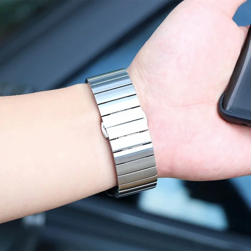 Watch Band for Huawei Band 11 Pro NFC / 11 NFC / 11 Pro / 11 Butterfly Clasp Stainless Steel Strap - Silver