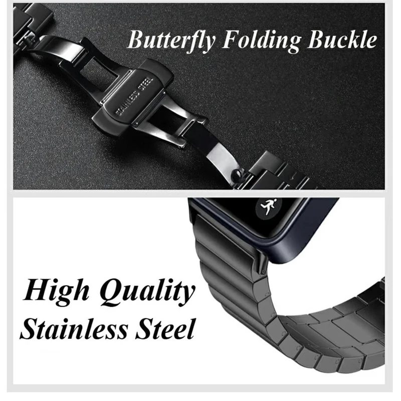 Watch Band for Huawei Band 11 Pro NFC / 11 NFC / 11 Pro / 11 Butterfly Clasp Stainless Steel Strap - Silver