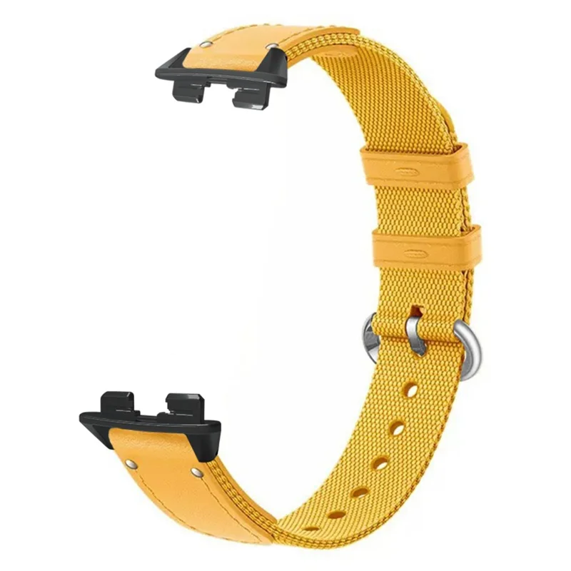 For Huawei Band 11 / 11 Pro Canvas Woven Nylon Band Replacement Watch Strap with Metal Buckle - Yellow
