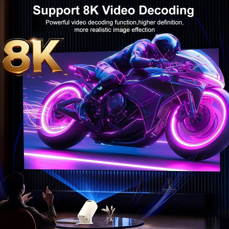 U5 Spielekonsole 2-in-1 Android 14 HD Projektor Allwinner H723 8K 200 Lumen Bildprojektionsgerät für Heimkino - EU-Stecker
