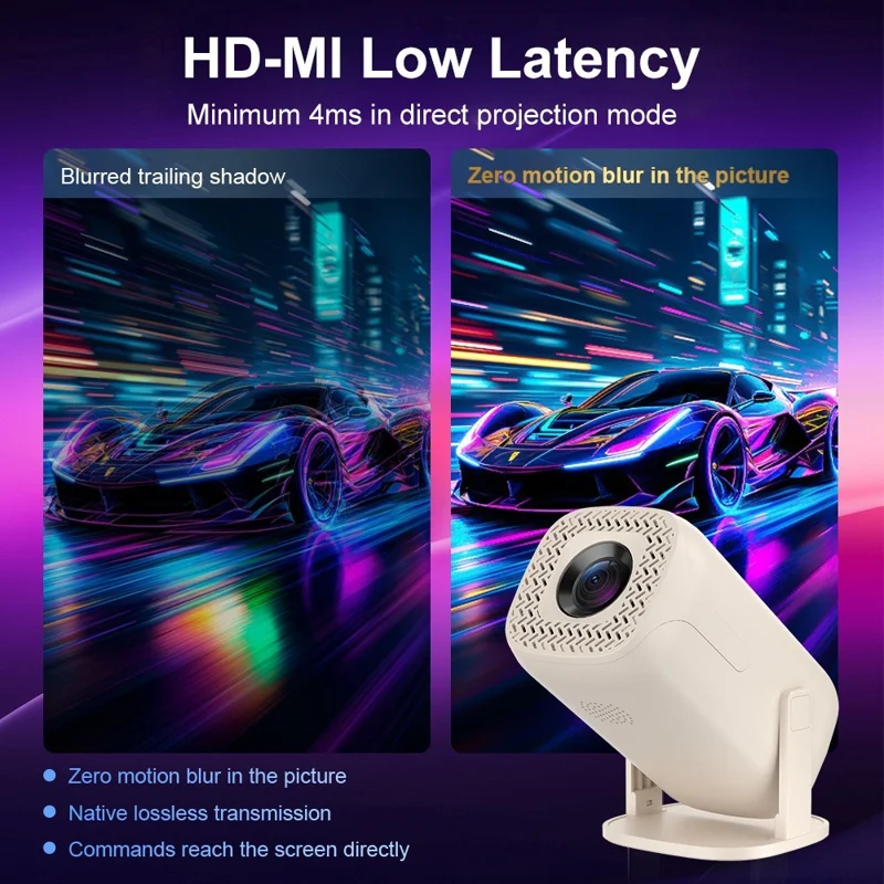 U5 Spielekonsole 2-in-1 Android 14 HD Projektor Allwinner H723 8K 200 Lumen Bildprojektionsgerät für Heimkino - EU-Stecker