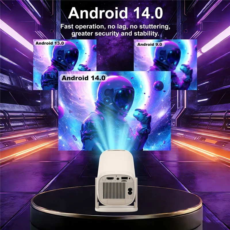 U5 Spielekonsole 2-in-1 Android 14 HD Projektor Allwinner H723 8K 200 Lumen Bildprojektionsgerät für Heimkino - EU-Stecker