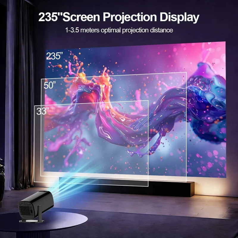 U1 4K Projector with Retro Gaming Console Allwinner H723 Android 14 200 Lumens 36000+ Games Screen Projection Device for Home Theater - EU Plug