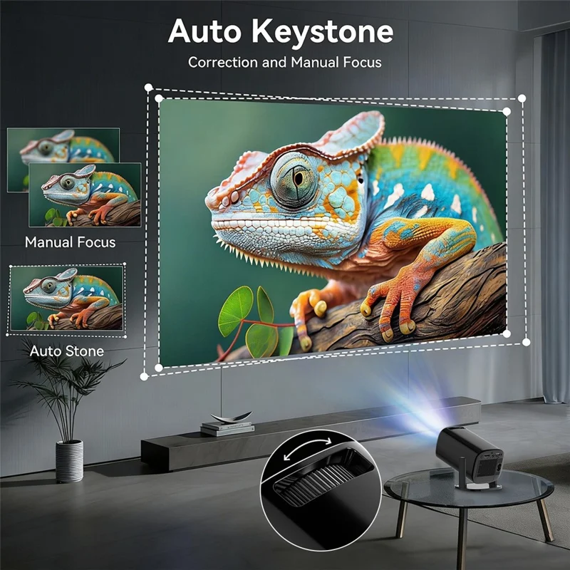 U1 4K Projector with Retro Gaming Console Allwinner H723 Android 14 200 Lumens 36000+ Games Screen Projection Device for Home Theater - EU Plug