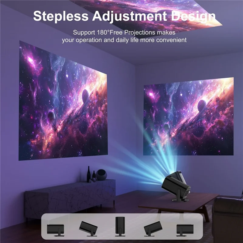 U1 4K Projector with Retro Gaming Console Allwinner H723 Android 14 200 Lumens 36000+ Games Screen Projection Device for Home Theater - EU Plug