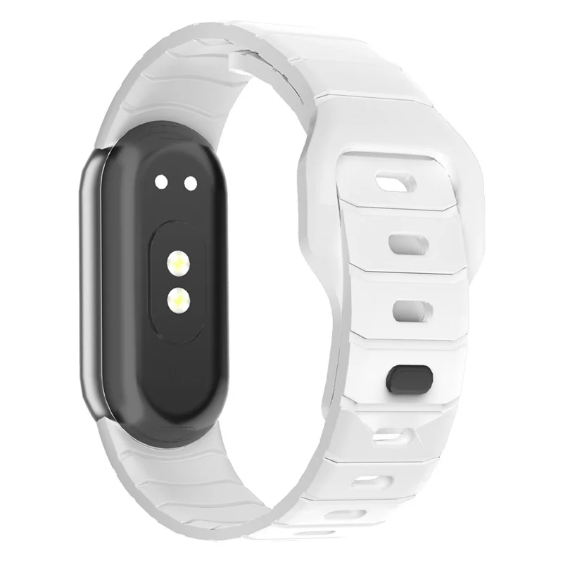 Adjustable Strap for Xiaomi Smart Watch Band 10  /  9  /  8 Armor Reverse T-Buckle Silicone Watch Band - White