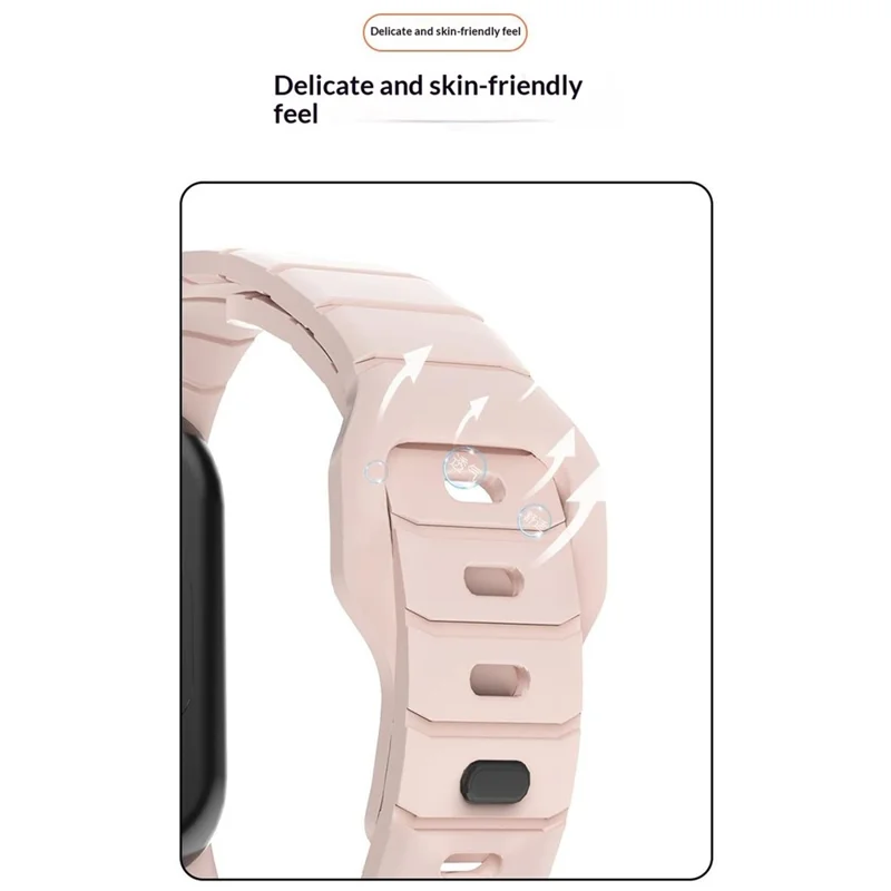 Adjustable Strap for Xiaomi Smart Watch Band 10  /  9  /  8 Armor Reverse T-Buckle Silicone Watch Band - White