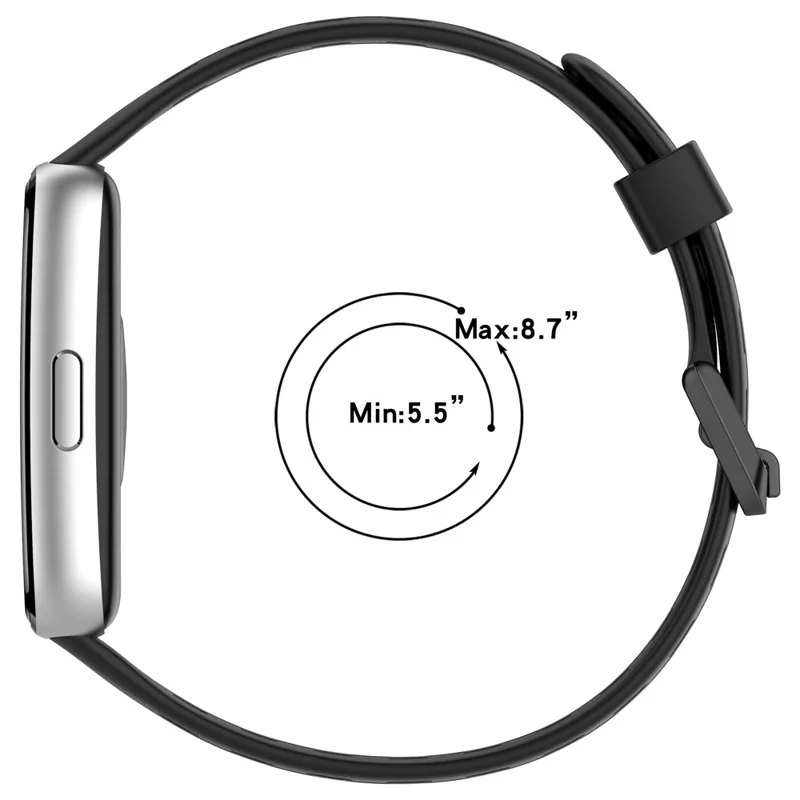 Дышащий силиконовый ремешок с отверстиями для Huawei Band 11 / 11 Pro / 11 NFC / 11 Pro NFC спортивный ремешок для часов — черный
