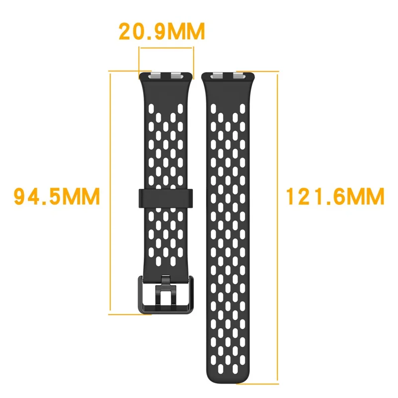 Дышащий силиконовый ремешок с отверстиями для Huawei Band 11 / 11 Pro / 11 NFC / 11 Pro NFC спортивный ремешок для часов — черный