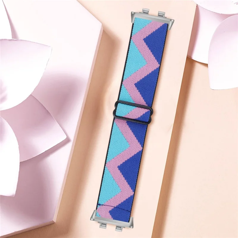 Sangle élastique réglable pour Huawei Band 11 / 11 Pro avec motif imprimé, sangle en nylon ajustable avec connecteur argenté - 1#