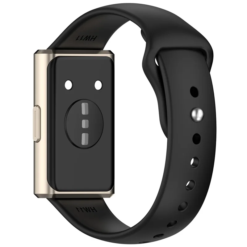 Silicone Watch Band for Huawei Band 11 / 11 Pro / 11 NFC / 11 Pro NFC Reverse Buckle Wrist Strap - Black