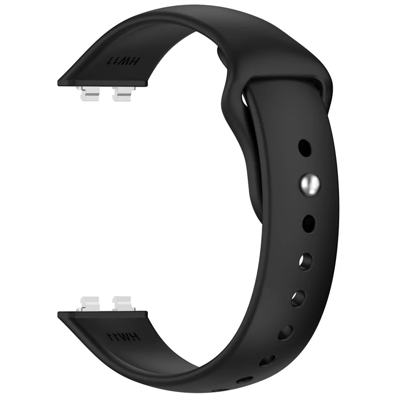 Silicone Watch Band for Huawei Band 11 / 11 Pro / 11 NFC / 11 Pro NFC Reverse Buckle Wrist Strap - Black