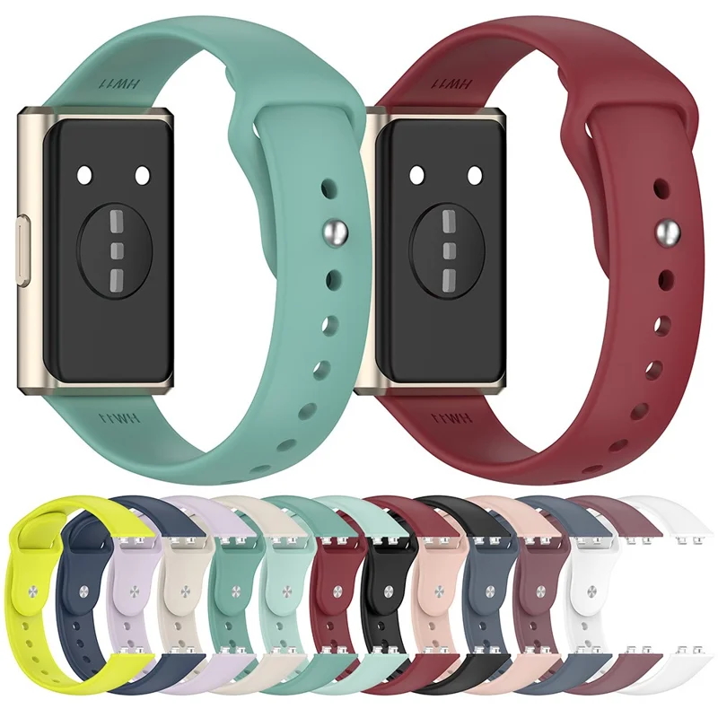 Silicone Watch Band for Huawei Band 11 / 11 Pro / 11 NFC / 11 Pro NFC Reverse Buckle Wrist Strap - Black