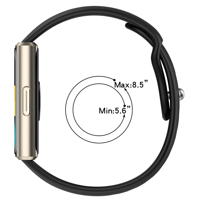 Silicone Watch Band for Huawei Band 11 / 11 Pro / 11 NFC / 11 Pro NFC Reverse Buckle Wrist Strap - Black