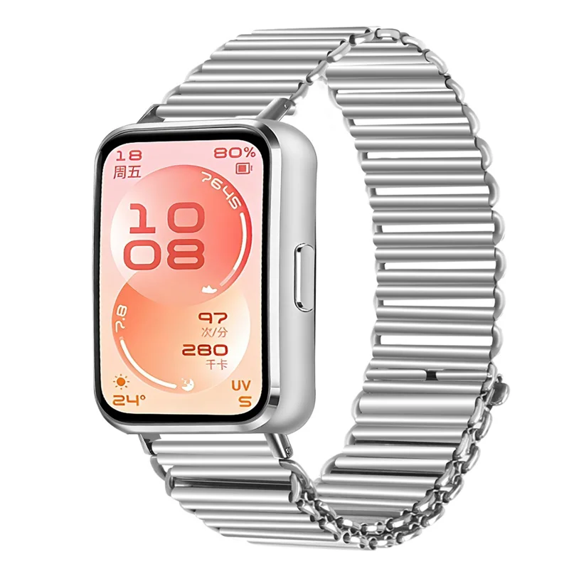 Watch Band for Huawei Band 11 Pro NFC / 11 NFC / 11 Pro / 11 Sport Slingshot Buckle Loop Strap - Silver