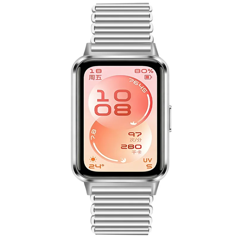 Watch Band for Huawei Band 11 Pro NFC / 11 NFC / 11 Pro / 11 Sport Slingshot Buckle Loop Strap - Silver