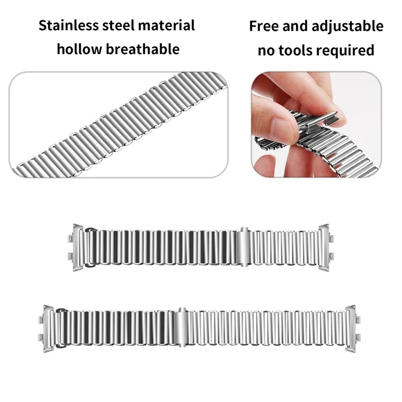 Watch Band for Huawei Band 11 Pro NFC / 11 NFC / 11 Pro / 11 Sport Slingshot Buckle Loop Strap - Silver