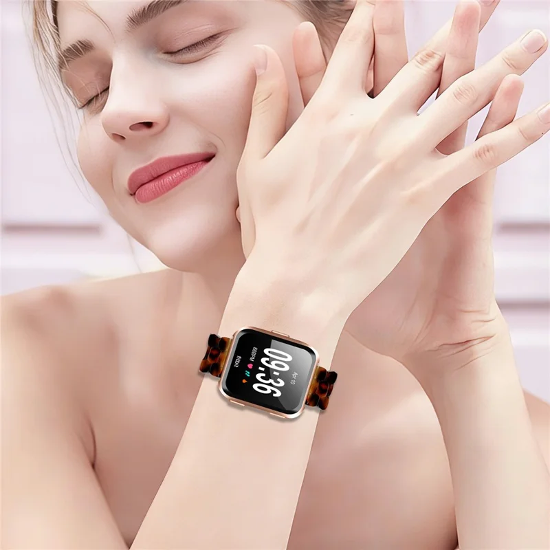 Hexagonal Resin Strap for Fitbit Versa 2 / Versa Lite / Versa Waterproof Watch Band - Tortoiseshell