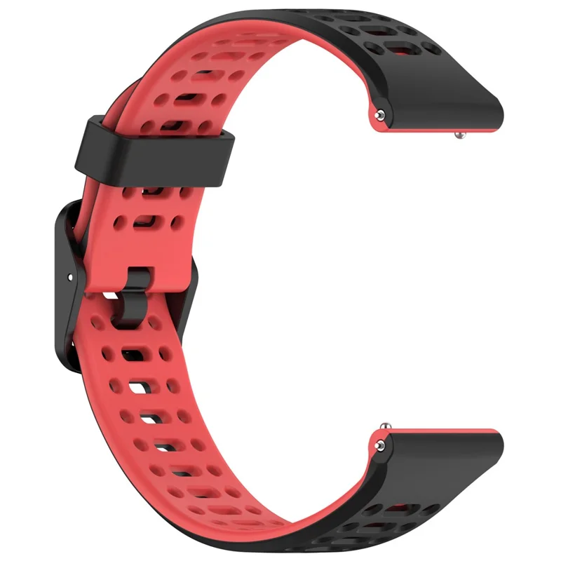 For Huawei Watch GT Runner 2 20mm Silicone Strap Dual Color Watch Band Replacement - Black  /  Red