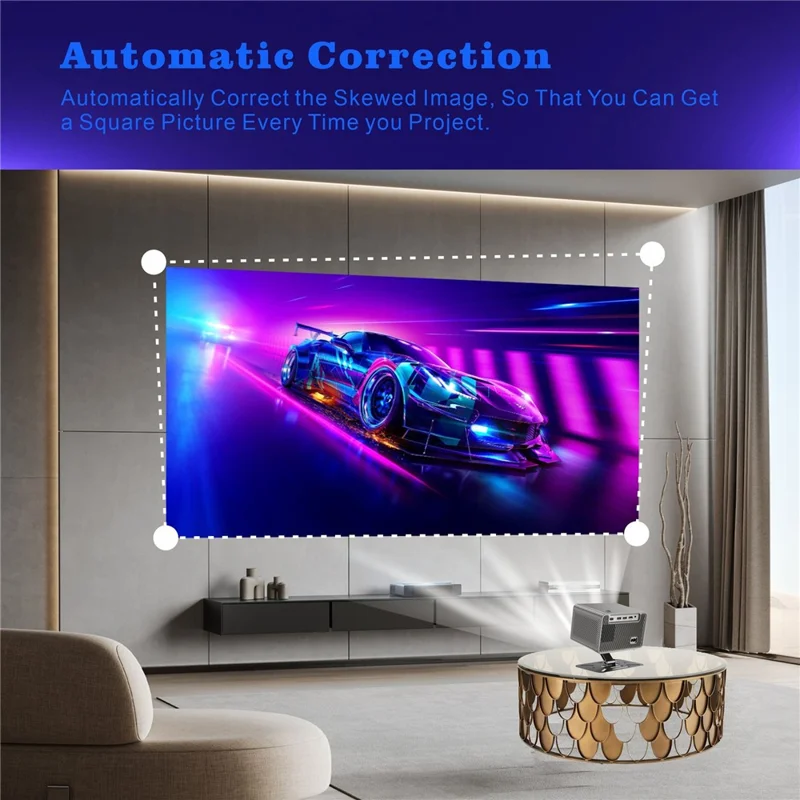 M10 Plus Tragbarer Mini-Projektor 720P HD Android 11 4K-Decodierung WiFi 6 Dualband Heimkino-Projektor – Grau