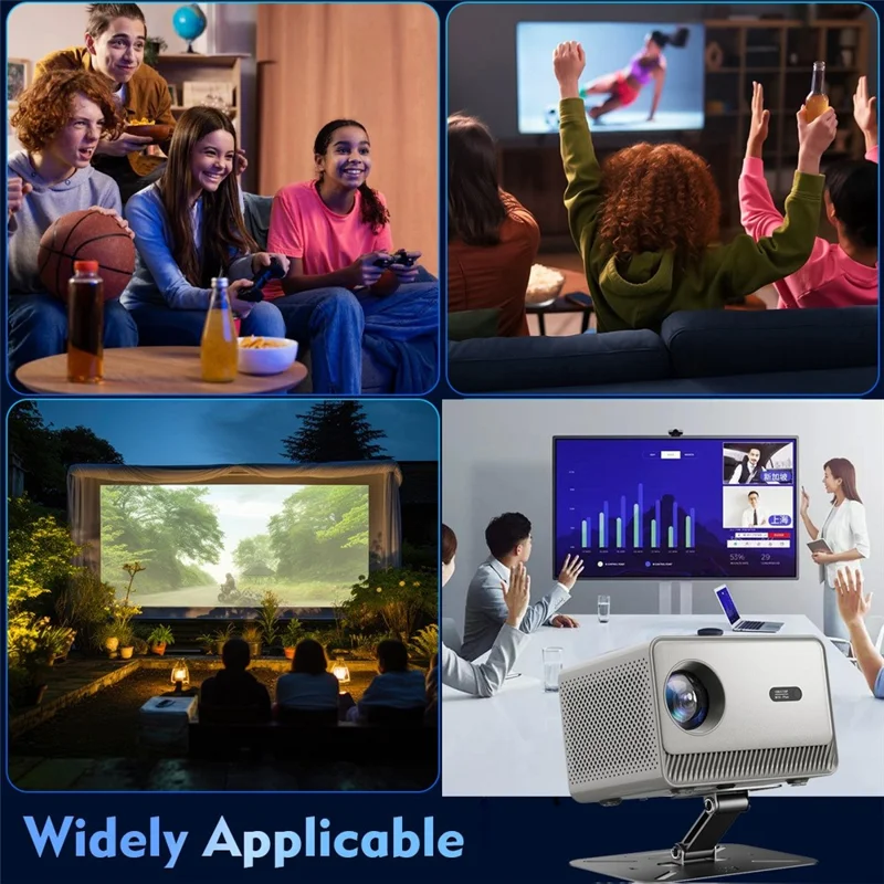 M10 Plus Tragbarer Mini-Projektor 720P HD Android 11 4K-Decodierung WiFi 6 Dualband Heimkino-Projektor – Grau